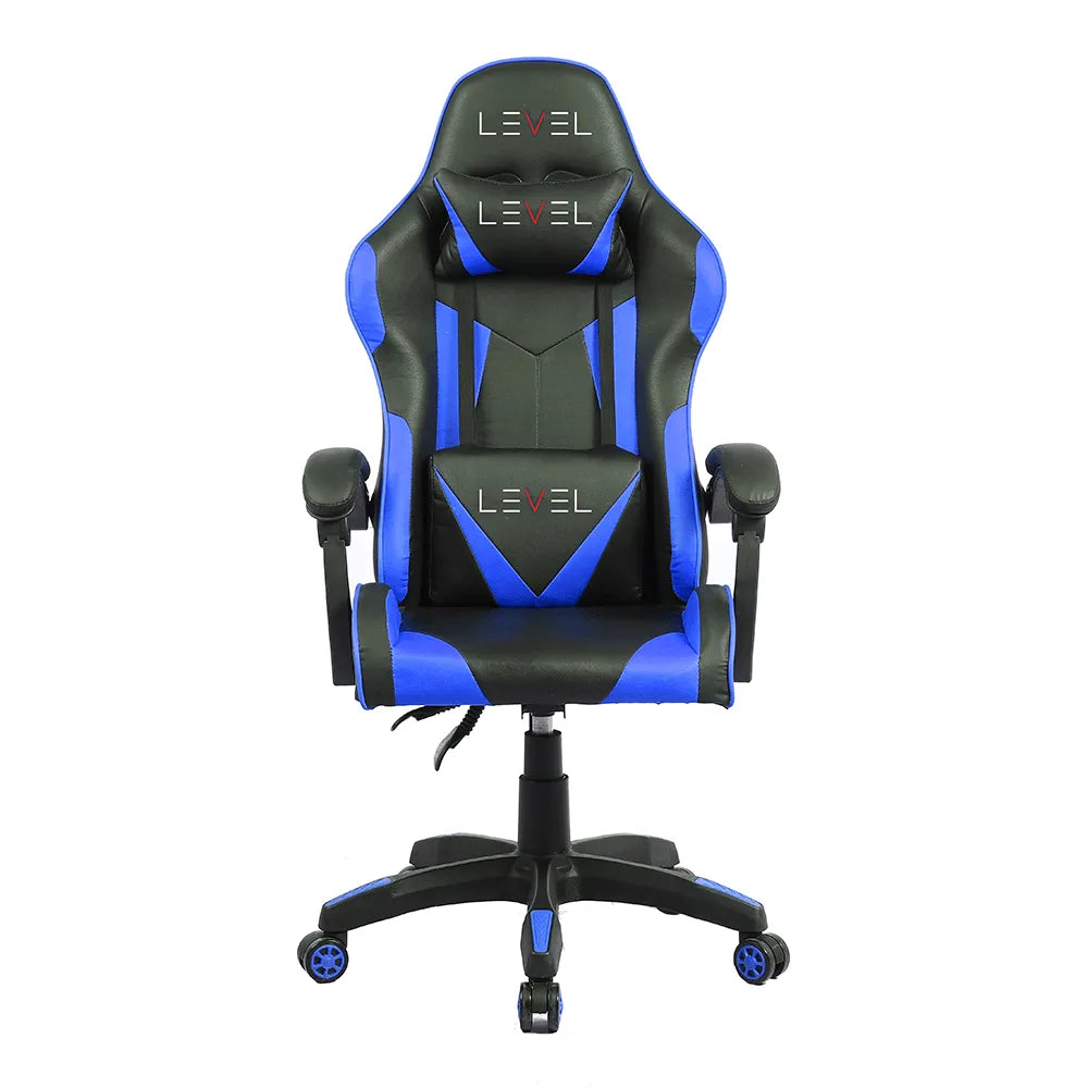Cadeira Gamer Ursoxprex, Reclinável, Suporta Até 100kg, Ergonômica, Com Ajuste de Altura, Apoios Lombar e Cervical, Preta e Azul =  Ursoxprex