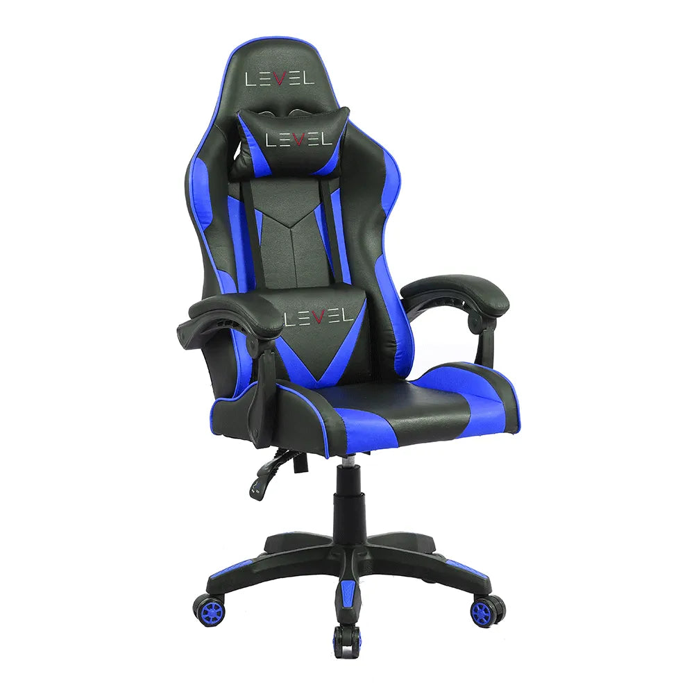 Cadeira Gamer Ursoxprex, Reclinável, Suporta Até 100kg, Ergonômica, Com Ajuste de Altura, Apoios Lombar e Cervical, Preta e Azul =  Ursoxprex