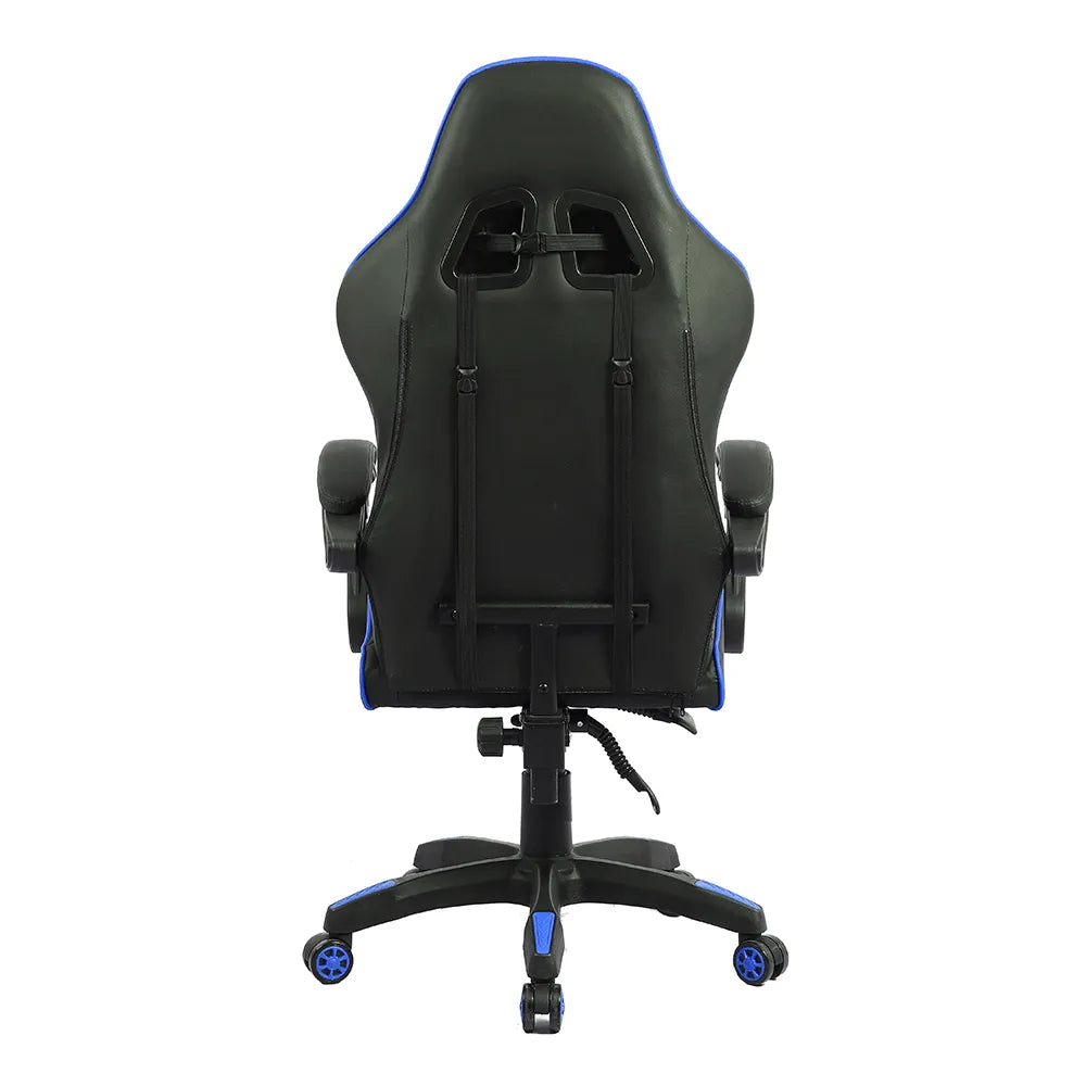 Cadeira Gamer Ursoxprex, Reclinável, Suporta Até 100kg, Ergonômica, Com Ajuste de Altura, Apoios Lombar e Cervical, Preta e Azul =  Ursoxprex