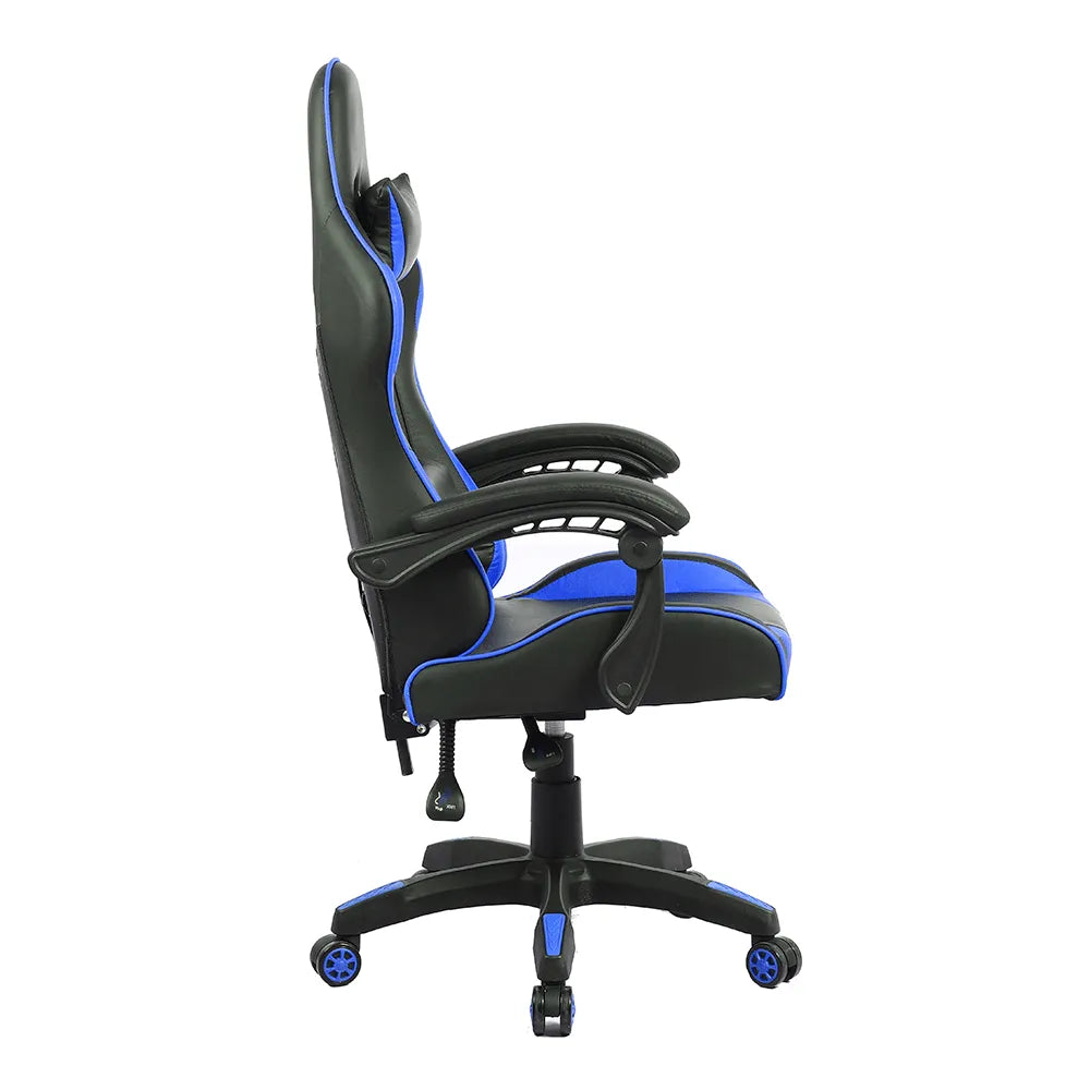 Cadeira Gamer Ursoxprex, Reclinável, Suporta Até 100kg, Ergonômica, Com Ajuste de Altura, Apoios Lombar e Cervical, Preta e Azul =  Ursoxprex
