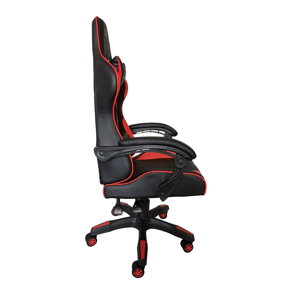 Cadeira Gamer Level, Reclinável, Suporta Até 100kg, Ergonômica, Com Ajuste de Altura, Apoios Lombar e Cervical, Preta e Vermelha - URSOXPREX