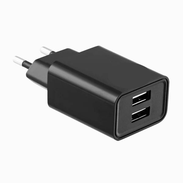 Carregador de Parede com 2 Saídas USB Entrada 100-240V Saída 5V-2,4A Preto - Basic