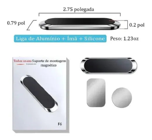 Suporte Celular Automotivo Com Imã Bracket Potente Metal Ursoxprex