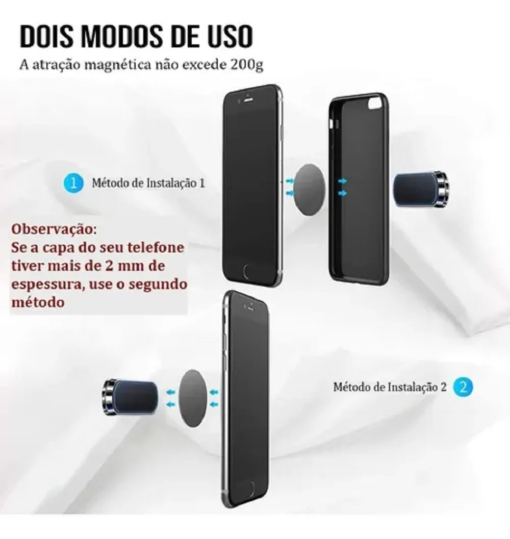 Suporte Celular Automotivo Com Imã Bracket Potente Metal Ursoxprex