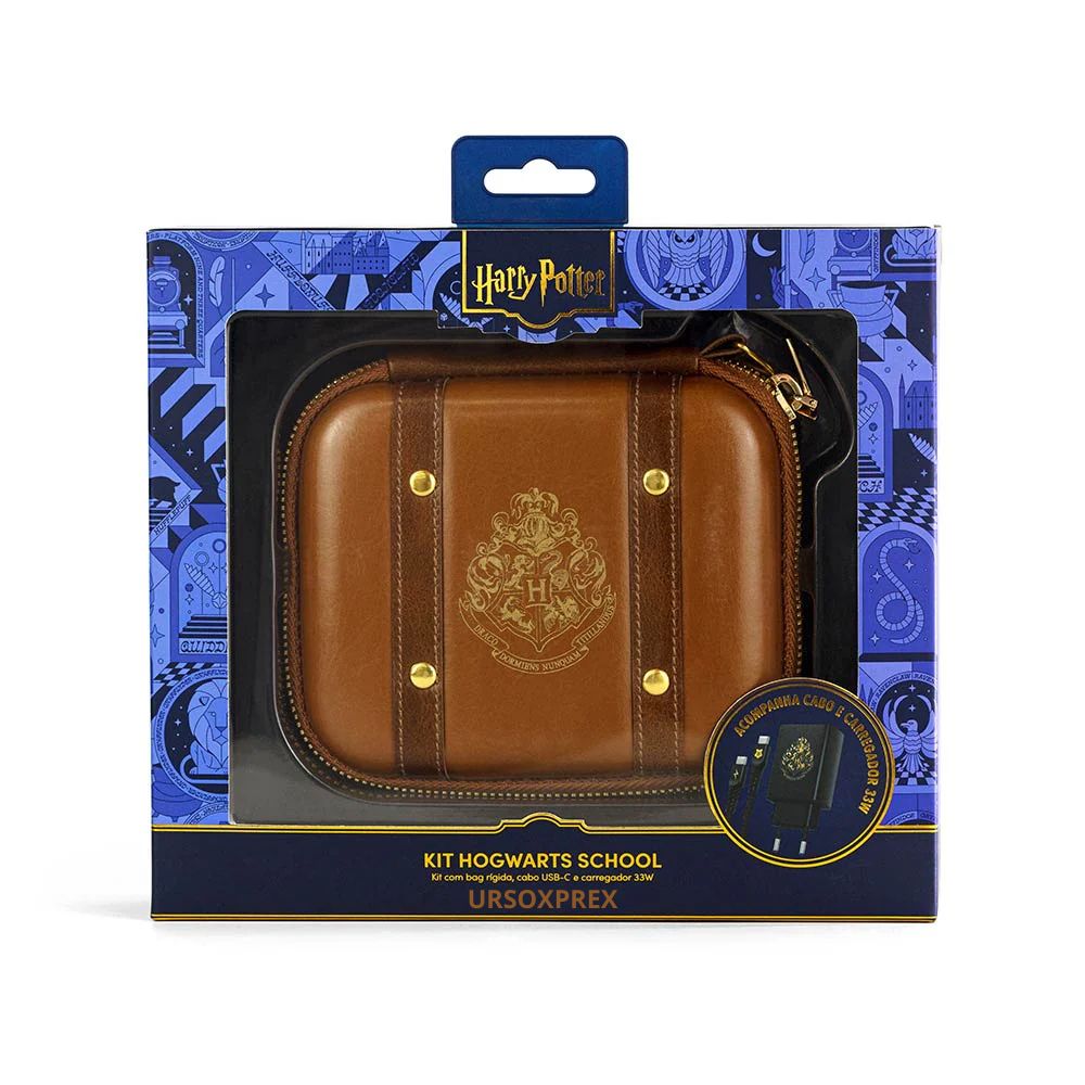 Kit de Carregamento + Estojo USB-C 33W Preto - Hogwarts Harry Potter Ursoxprex