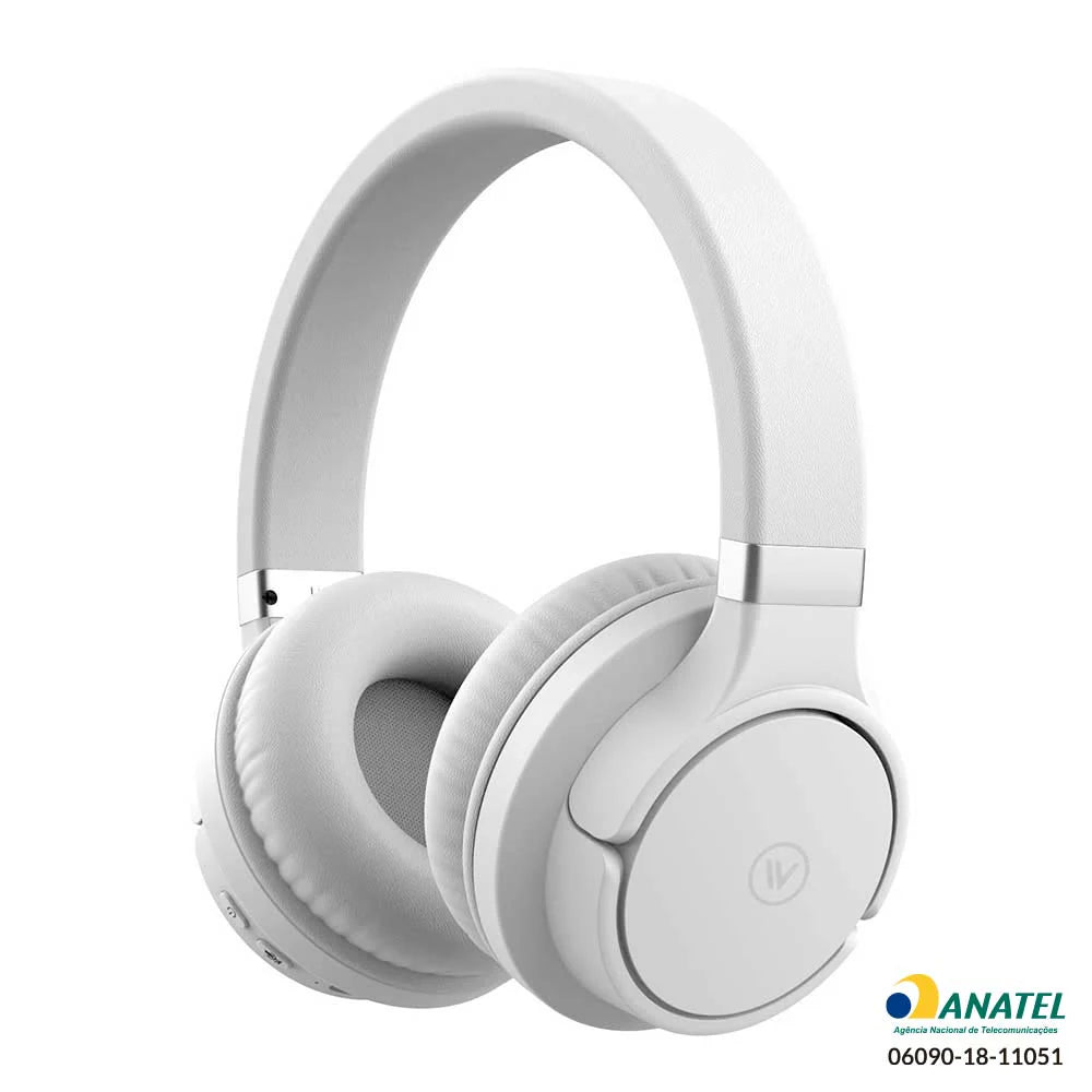 Fone de Ouvido Bluetooth Branco com Prata - Elite Headphone Ursoxprex